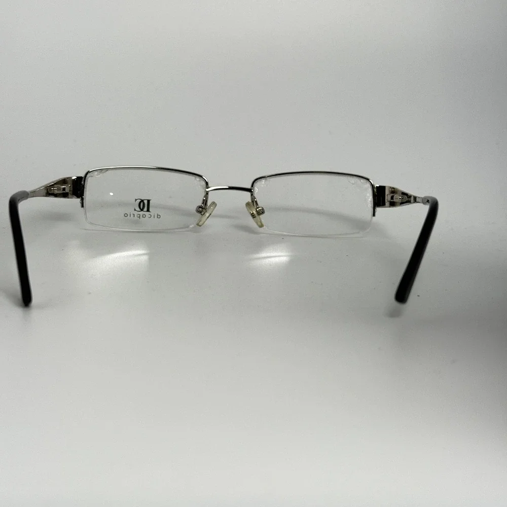 Dicaprio Italy DC22 Silver Rectangular Half Rim Eyeglasses‎ Frames 50-19-140